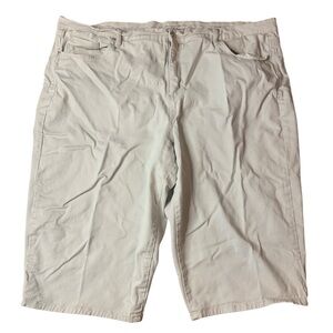 Gloria Vanderbilt Amanda Slimming Shorts - Beige Khaki Plus Size 24W